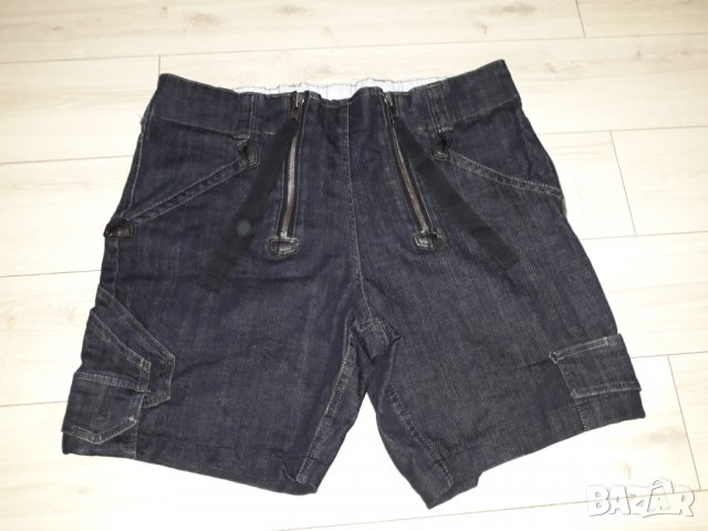 Мъжки черни дънкови бермуди марка FHB с 2 ципа внос от чужбина , снимка 1 - Къси панталони - 23704342
