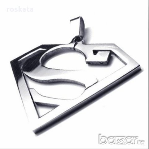 Синджир с уникален медальон суперман !, снимка 4 - Колиета, медальони, синджири - 10463368