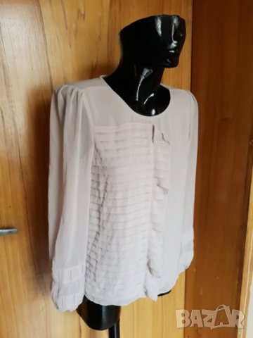 Бежова блуза от шифон Vero Moda М, снимка 2 - Блузи с дълъг ръкав и пуловери - 23207986
