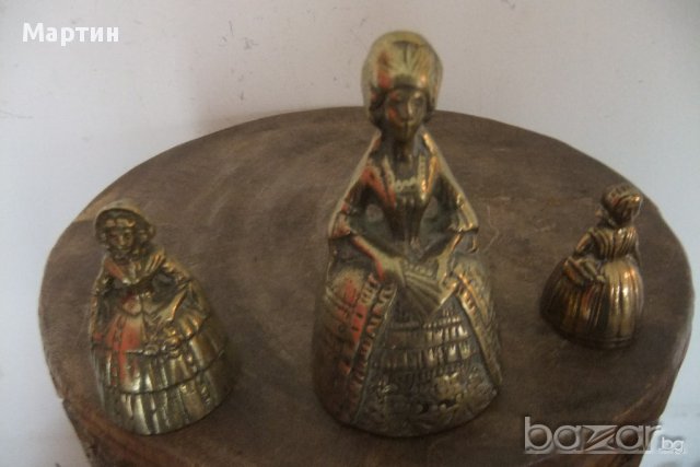 Колекционерски стари масивни бронзови - Камбанки - 3бр. !!! (00480), снимка 2 - Антикварни и старинни предмети - 11737940