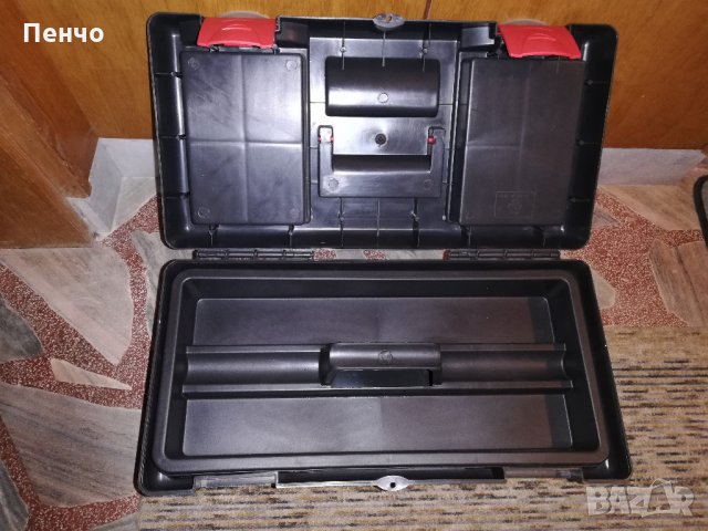 Кутия куфар пластмасов за инструменти с органайсер 19“ нов за риболов за колата за излет, шкаф за ин, снимка 3 - Куфари с инструменти - 22210626