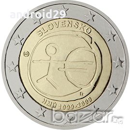 2 Евро монети (възпоменателни) емитирани 2009г (10г. на Икономически и Паричен съюз), снимка 6 - Нумизматика и бонистика - 15990617