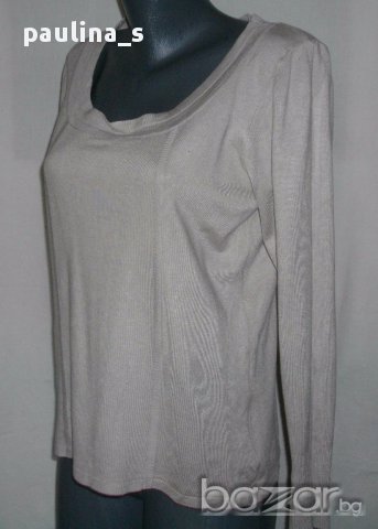 Два различни броя / Дизайнерска еластична блуза "Giada", цвят Нюд и цвят Мента / голям размер , снимка 4 - Блузи с дълъг ръкав и пуловери - 17411257