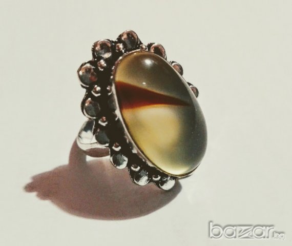 Пръстен с естествен ахат, Размер 56, снимка 2 - Пръстени - 18438842