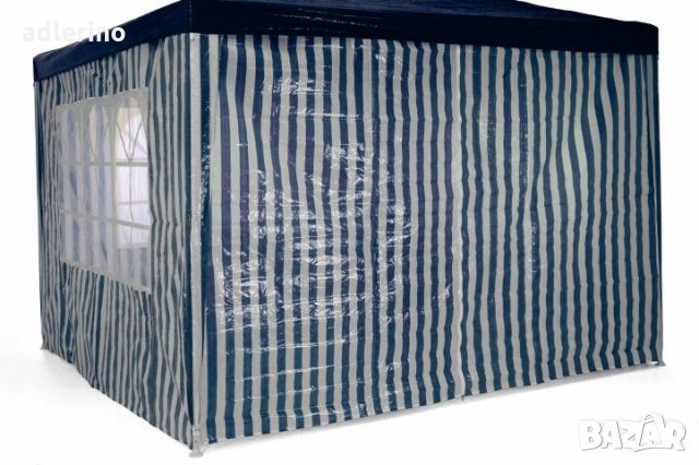  Градински павилион 3 х 3 м, градинска шатра, шатра с 4 страни, синя , снимка 6 - Градински мебели, декорация  - 24780289