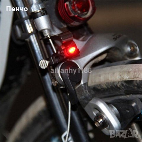 Стоп светлина за спирачка на задно колело на велосипед LED за Предупреждение за безопасност лампа  , снимка 13 - Аксесоари за велосипеди - 21842397