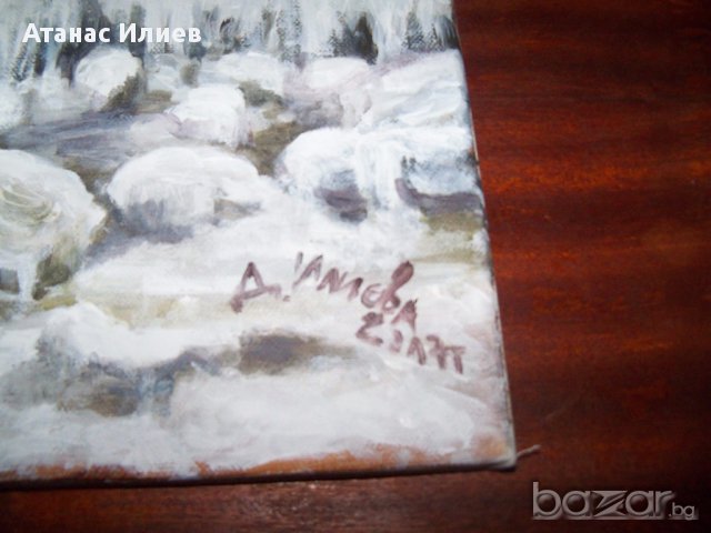 "Зимен бряг" картина на худ. Десислава Илиева, снимка 3 - Картини - 17155344