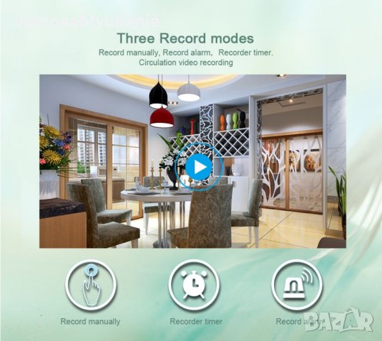 HD 1Mpx 720P Wifi IP Камера Бебефон С Антена Интерком MicroSD Карта Слот 355° Завъртане 6 LED IR-CUT, снимка 2 - Бебефони - 21863168