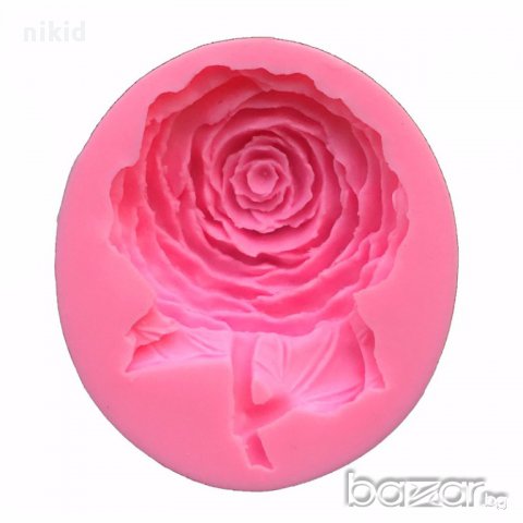 огромна роза цвете  божур силиконов молд форма за украса торта с фондан шоколад, снимка 2 - Форми - 16028714