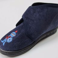 Български пантофи синьо кадифе, снимка 3 - Бебешки обувки - 17643787