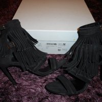 HUGO BOSS Fara Leather Heeled Sandals Fringe Detail, снимка 14 - Дамски обувки на ток - 21294425
