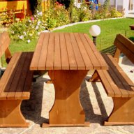 Градински дървени маси и пейки, снимка 5 - Градински мебели, декорация  - 17643457