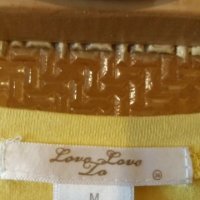 Дам.тениска-"Love Jo"-slim fit-/памук+ликра/-св.жълта. Закупена от Италия., снимка 3 - Тениски - 21963079
