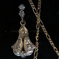 Обеци и медальон от платина с диаманти Злато Платина Диаманти Бижута, снимка 4 - Обеци - 23308193