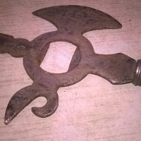 нож-32х11см-интересен метален с дървена дръжка-внос франция, снимка 7 - Колекции - 26193552