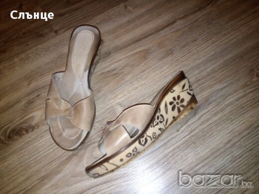 Бежови чехли №37, снимка 1