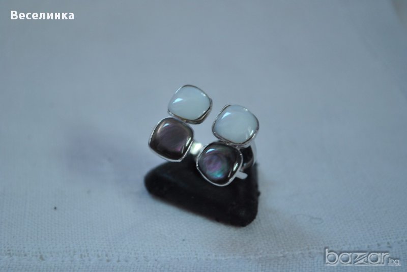 Перфектният подарък- Дамски сребърен пръстен със седеф- 016, снимка 1