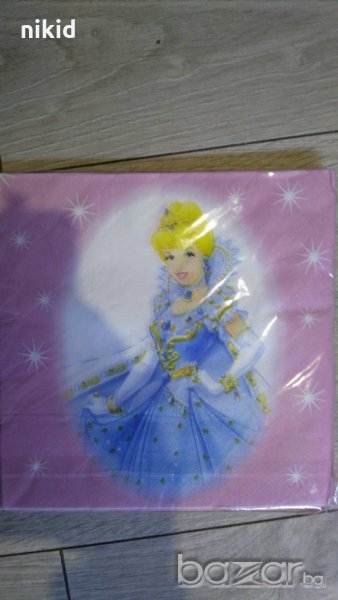 розов фон Пепеляшка Принцеса Белл 10 парти салфетки рожден ден, снимка 1