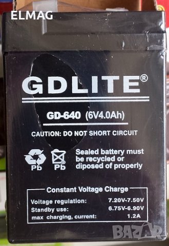 АКУМУЛАТОР GD-640 (6V4,0Ah) Gdlite , снимка 5 - Друга електроника - 22226803