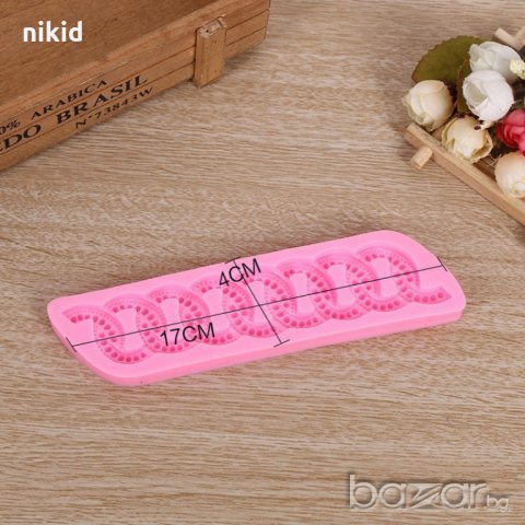 голяма верижка кръгове с дупки силиконова форма молд украса декор торта фондан шоколад и др, снимка 2 - Форми - 18235834