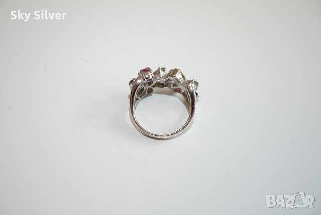Сребърен пръстен с турмалин Пчеличка, снимка 3 - Пръстени - 22170723