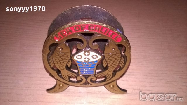 антика-Sea of galilee-поставка за салфетки-9х9х3см-внос швеицария, снимка 5 - Антикварни и старинни предмети - 18478256