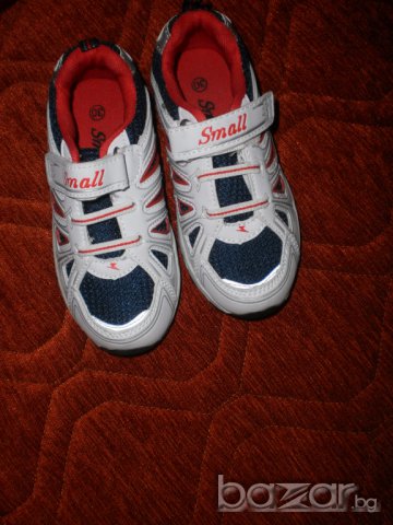 Детски маратонки текстил и изкуствена кожа в тъмно синьо и бяло, за момче, нови, номер 30, НАМАЛЕНИ 