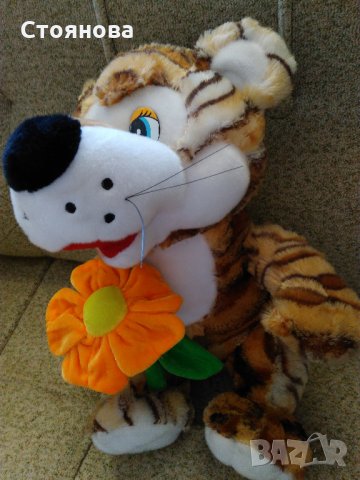 Плюшено тигърче с цвете, снимка 6 - Плюшени играчки - 25422757
