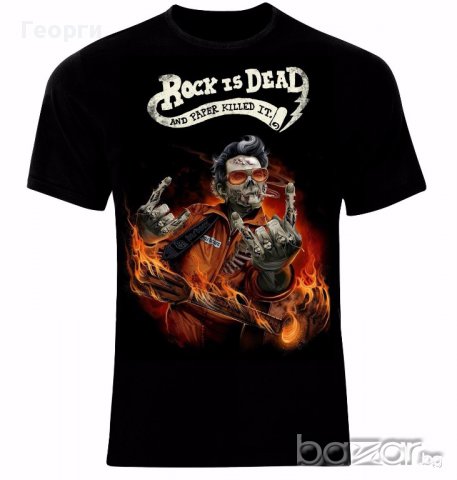  Rock is Dead Tattoo Biker Motorrad Punk Rock Metal Тениска Мъжка/Дамска S до 2XL, снимка 1