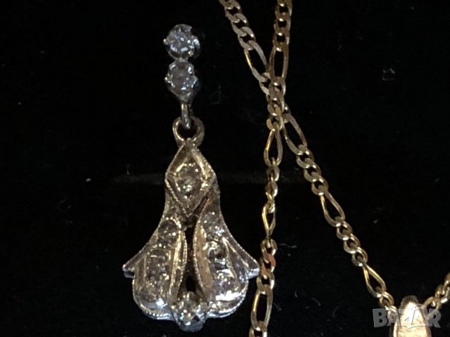 Обеци и медальон от платина с диаманти Злато Платина Диаманти Бижута, снимка 4 - Обеци - 23308193