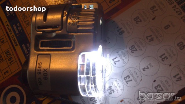 Джобен микроскоп 60Х увеличение LED подсветка UV за банкноти, снимка 6 - Други - 13349253