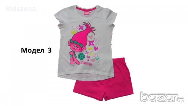 Детска пижама Trolls къс ръкав – 4, 6, 8 и 10 г. - М1-3, снимка 3 - Детски пижами - 21351421