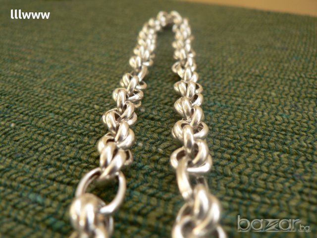 Сребърен ланец., снимка 2 - Колиета, медальони, синджири - 10547248