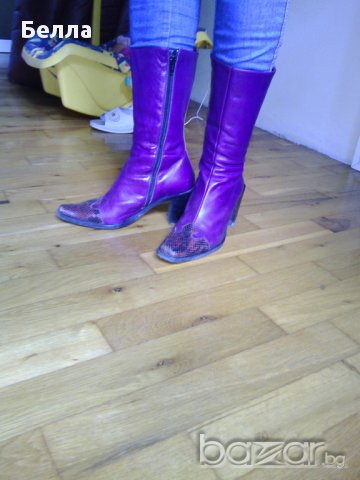 Италиански маркови ботуши естествена кожа и подарък нова книга, снимка 3 - Дамски ботуши - 12893361