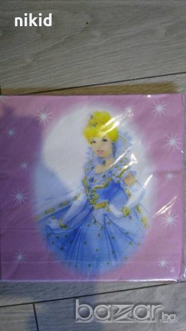 розов фон Пепеляшка Принцеса Белл 10 парти салфетки рожден ден, снимка 1 - Други - 20968048