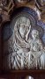 Дърворезба-домашен иконостас с резбована икона "Богородица с младенеца", снимка 4
