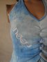 Кокетен светлосин дамски потник / топ,с гол гръб,дамска блуза/тениска без ръкави,ръкав,дамско бюстие, снимка 6