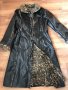 Кожено палто/ манто - черно с леопардов принт, снимка 9