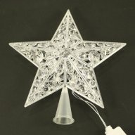 20 см. диаметър Коледна светеща ЛЕД / LED коледна звезда, неонови ярки светодиодни цветове, снимка 3 - Коледни подаръци - 16469603