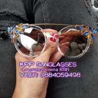 слънчеви очила сребърно прозрачни с кристали н.325, снимка 2 - Слънчеви и диоптрични очила - 19708679