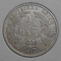 Монета Германия - 1/2 Марк 1915 г. Сребро, снимка 1 - Нумизматика и бонистика - 20868745
