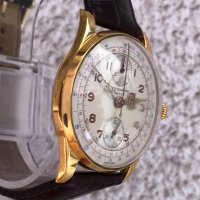 Златен мъжки ръчен часовник-хронограф от 1950г. , снимка 4 - Мъжки - 22113662