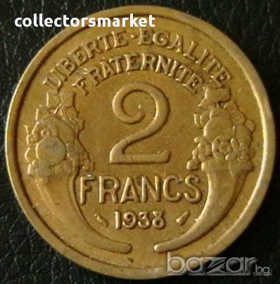 2 франка 1938, Франция, снимка 1