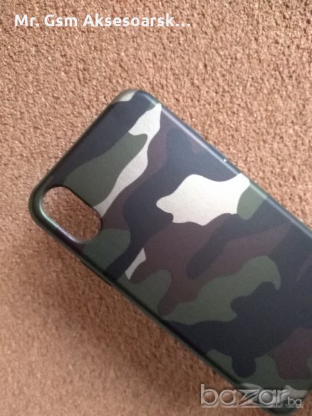 Калъф, кейс, гръб за iPhone X / XS  - силиконов Army камуфлаж, снимка 1