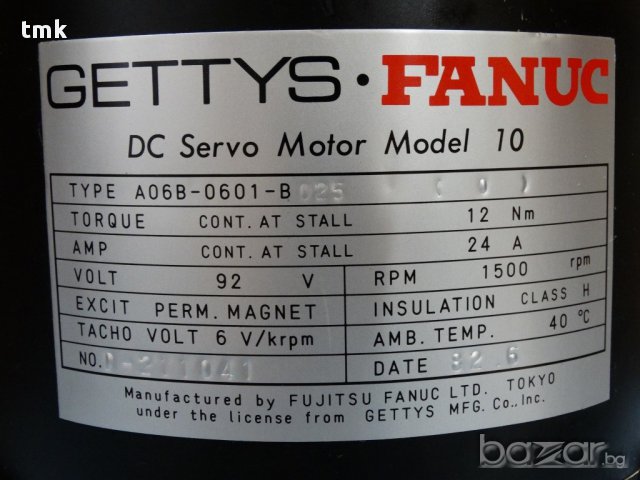 Правотоков серво мотор FANUC model 10, снимка 2 - Други машини и части - 17521079
