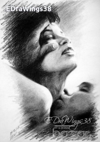 Картина - авторска графика с въглен, снимка 3 - Картини - 20884398