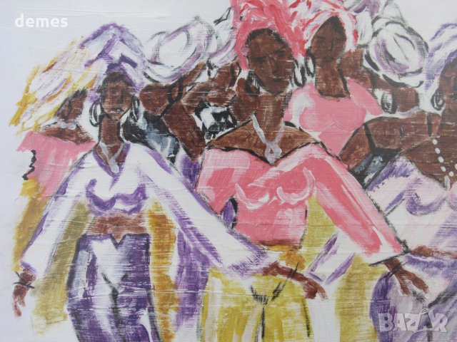  Танцуващи жени-картина с маслени бои, снимка 4 - Картини - 25769777