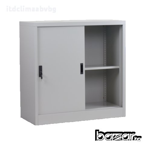 Метален шкаф за документи с плъзгащи врати-90/90/40см, снимка 3 - Гардероби - 17692798