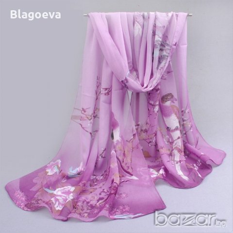 Модерни шалове от шифон, снимка 5 - Шапки - 19833417