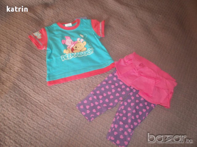 Нови лотове блузка Дисни и панталонки/клинче Джордж за 9-12 и 12-18м